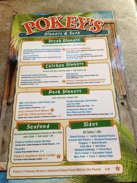 pokey's menu|pokey's restaurant.